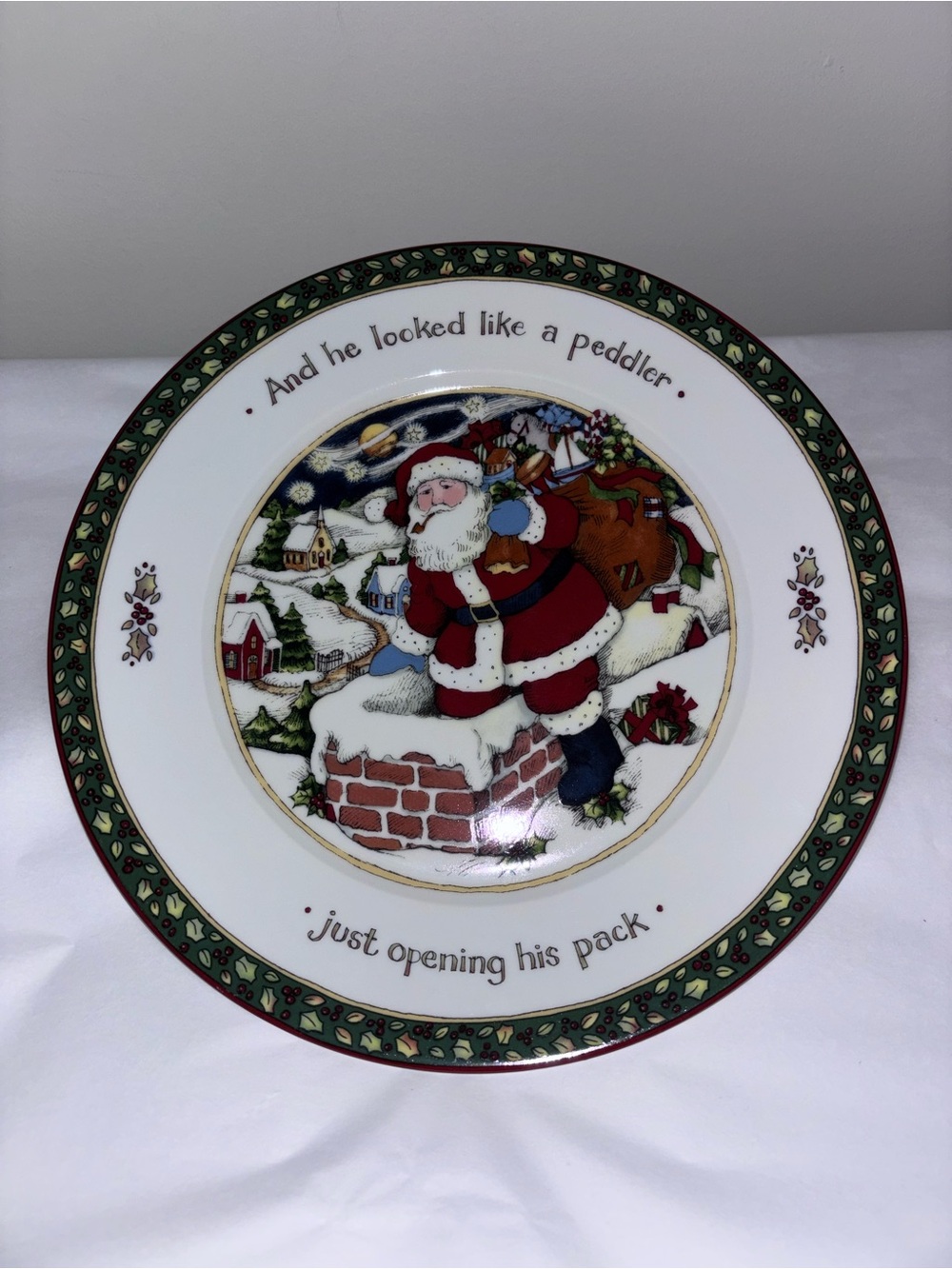 Portmeirion Studio A Christmas Story dinner plate He Looked like a Peddler